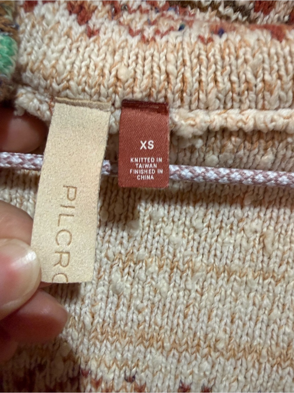 Women’s Pilcro by anthropology coastal pullover size XS in cream multi-colored - Picture 11 of 12